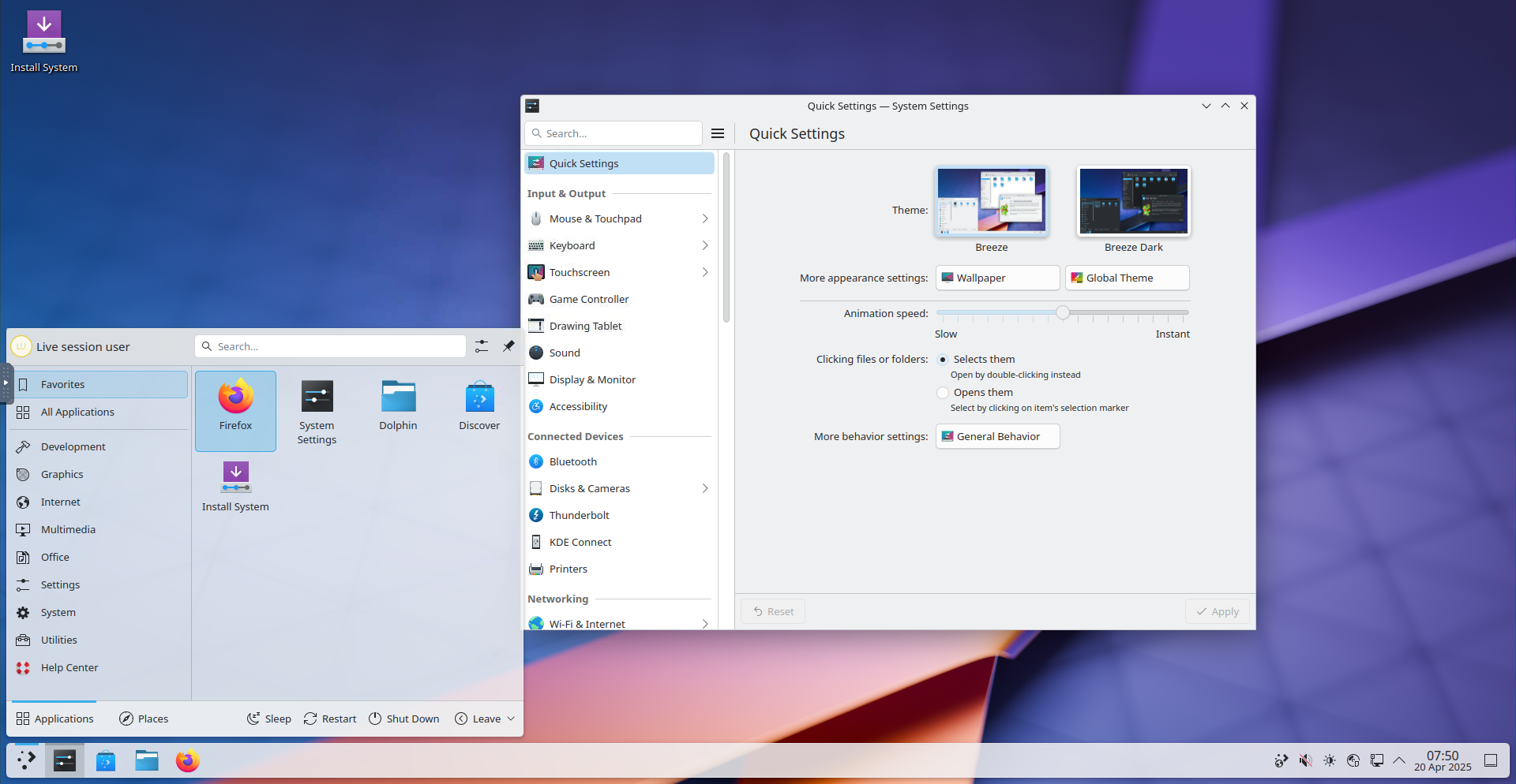 KDE Applications and Workspace